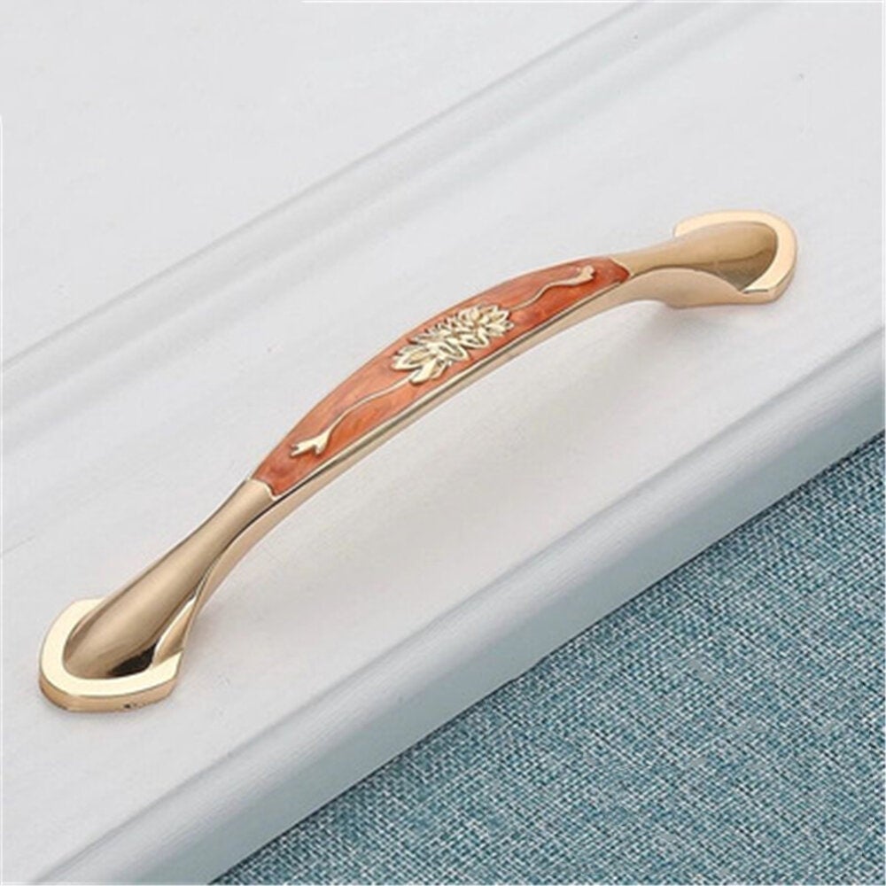 Cabinet Door Handle Amber Green Red Bronze American Simple Drawer Surface Mounted Single Hole Furniture Solid Image 1