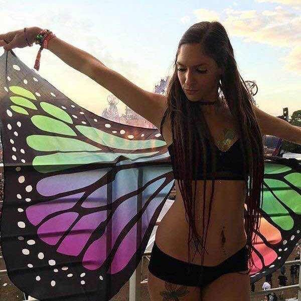 Butterfly Wing Bohemian Chiffon Beach Towel Women Shawl Skirt Tapestry Image 5