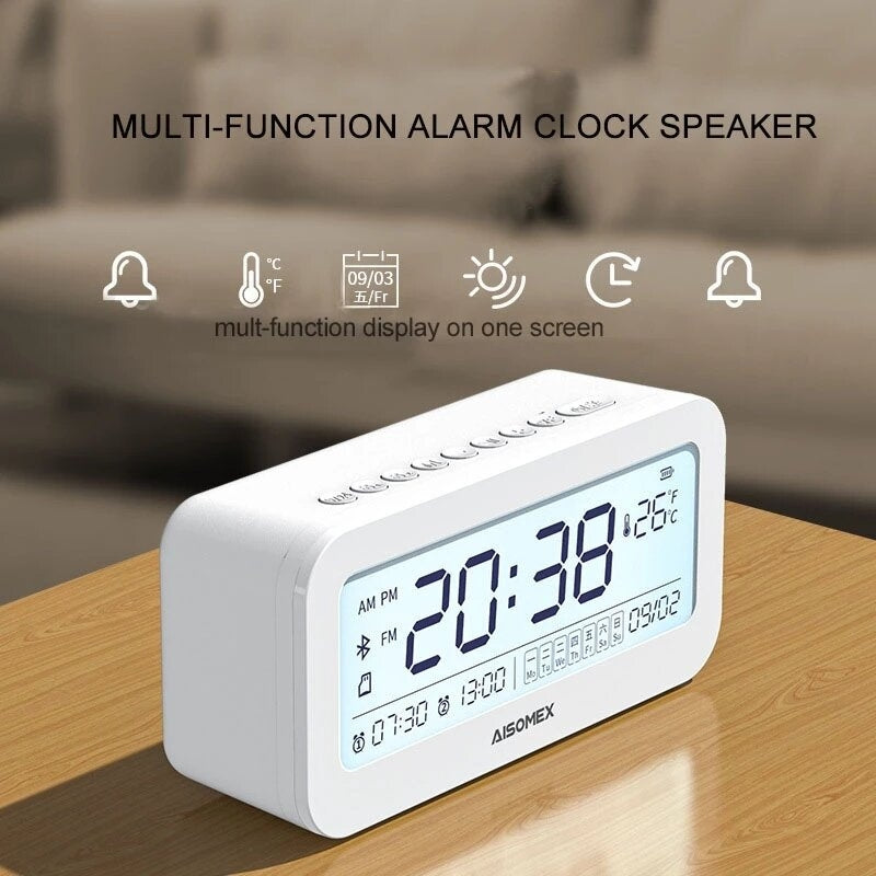 Bluetooth Speaker LED Screen Alarm Clock Day Demperature Display 3 Mode Night Light Outdoor Stereo Subwoofer Image 8