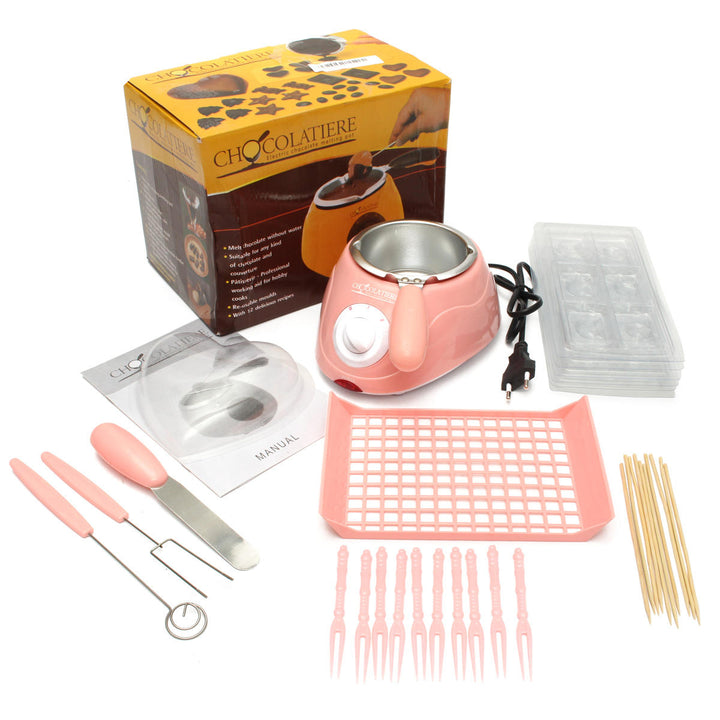 Chocolate Melting Pot Electric Melter Machine Set DIY Chocolate Machine Pink Image 7