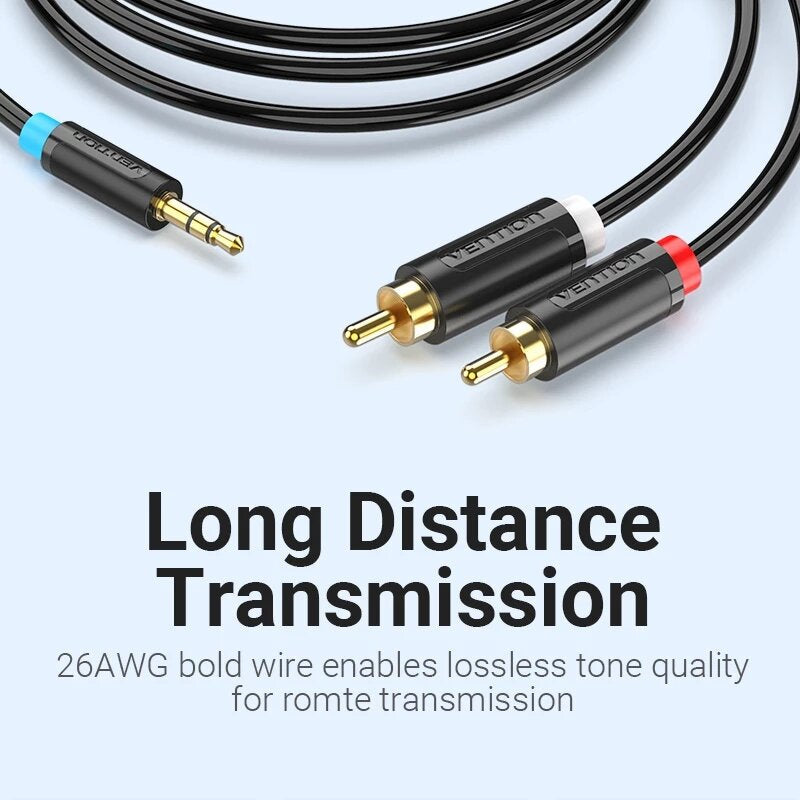 Cable 3.5mm Jack to 2RCA Audio HiFi Stereo Cable for Smartphone Amplifier Subwoofer Home Theater DVD VCD AUX Cable Image 4