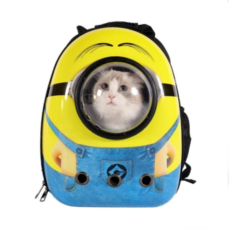 Cat Carrier Bag PC Material Waterproof Breathable Backpack Travel Bag Space Capsule for Pet Image 2