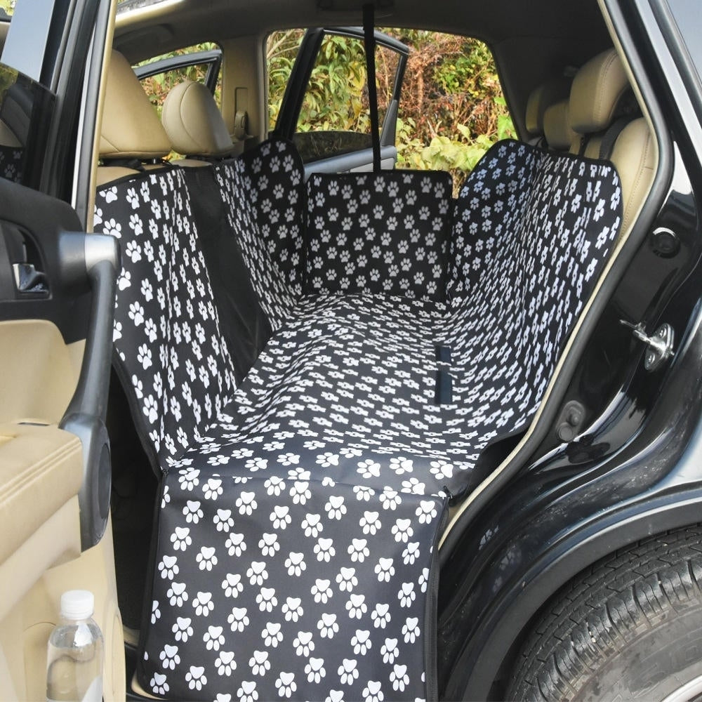 Cat Caw Rear Row Two-seater Car Pet Mat With Net Car Waterproof Dog Pad Image 4