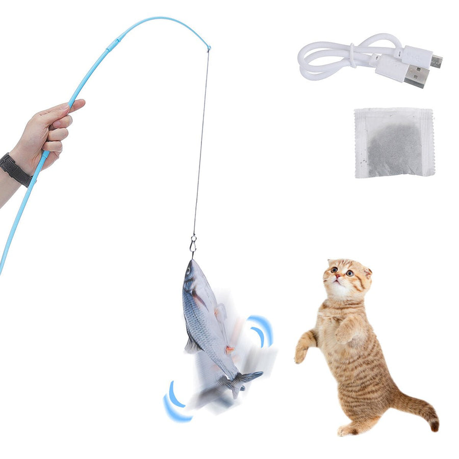 Cat Fish USB Charging Pet Supplies Puppy Toy Dog Playing Fishing Removable Washable Image 1