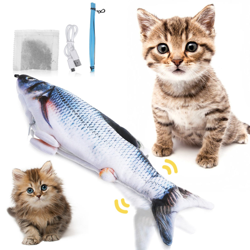 Cat Fish USB Charging Pet Supplies Puppy Toy Dog Playing Fishing Removable Washable Image 2