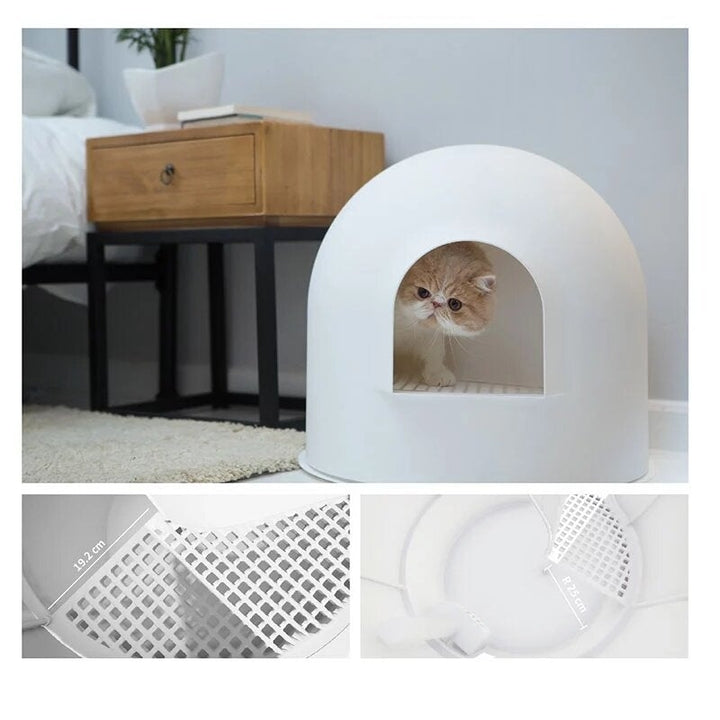 Cat Litter Box Semi-Closed Sand Leakage Prevention Deodorant Pet Toilet Large Space for Pet Image 2