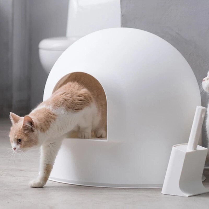 Cat Litter Box Semi-Closed Sand Leakage Prevention Deodorant Pet Toilet Large Space for Pet Image 3