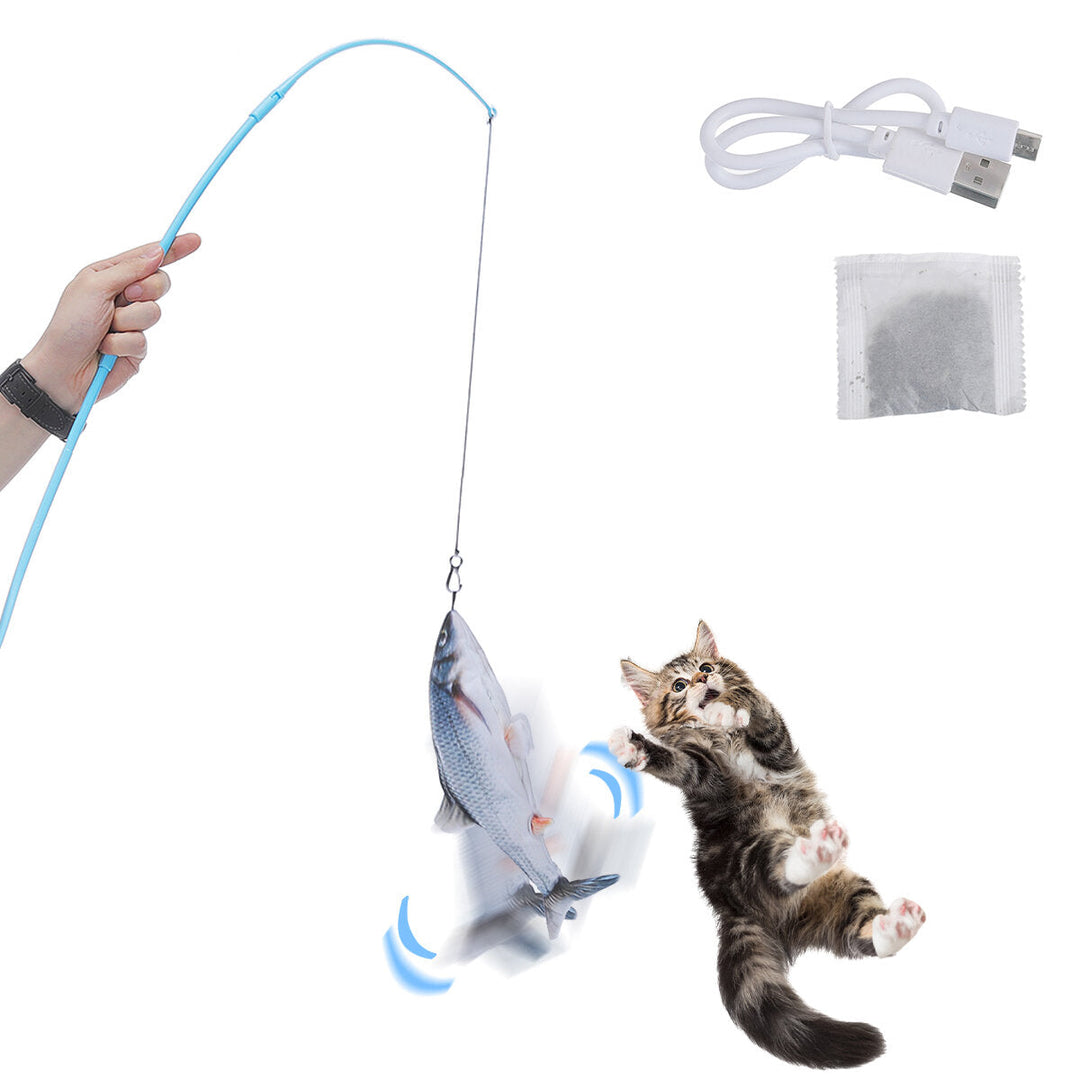 Cat Fish USB Charging Pet Supplies Puppy Toy Dog Playing Fishing Removable Washable Image 6