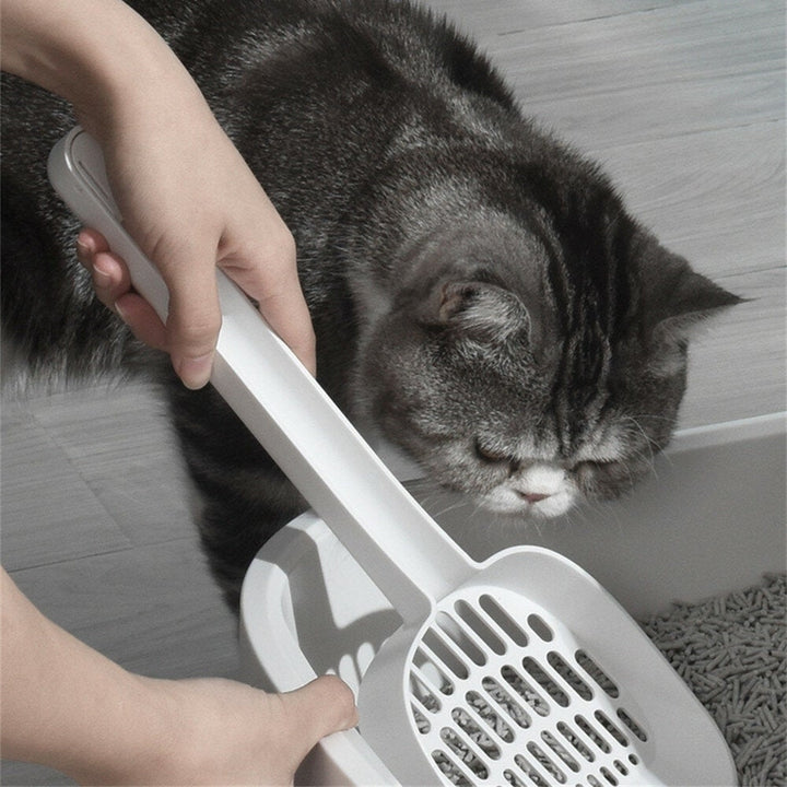 Cat Litter Scoop Etended Handle Large Small Apertures Cat Litter Scoop with Hook Design for Cat Litter Cleaning Image 4