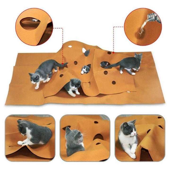 Cat Playing Mat Pet Activity Play Mats Collapsible Pets Rug Scratch Resistant Cat Litter Mat Training Mat Toys Mat Image 3