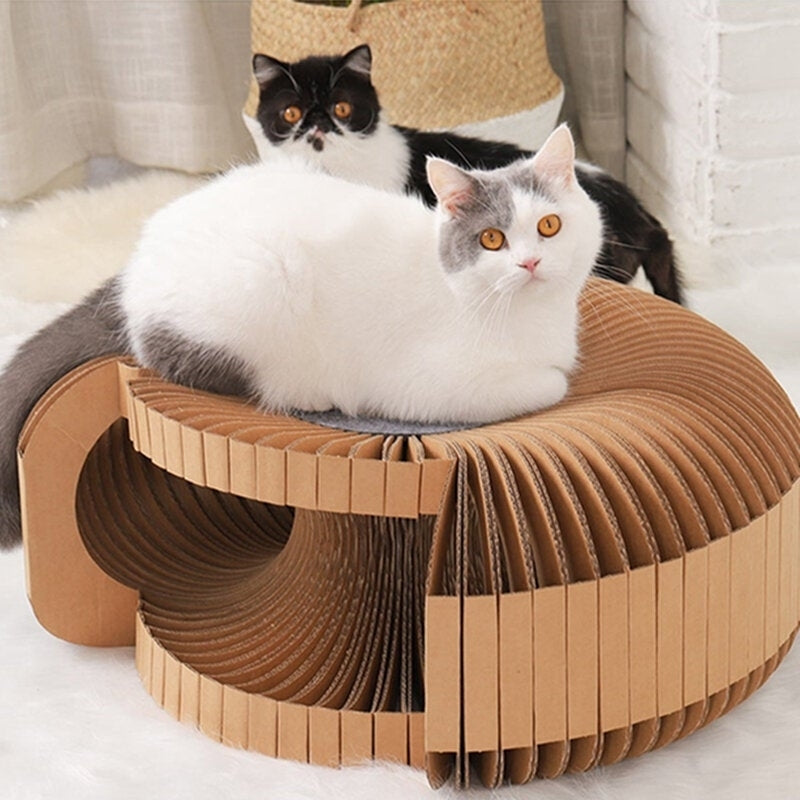 Cat Scratcher Assembly DIY Corrugated Cardboard Cat Scratcher Toy Image 2