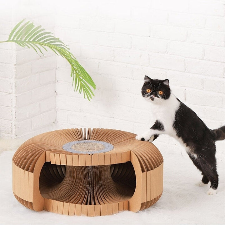 Cat Scratcher Assembly DIY Corrugated Cardboard Cat Scratcher Toy Image 3