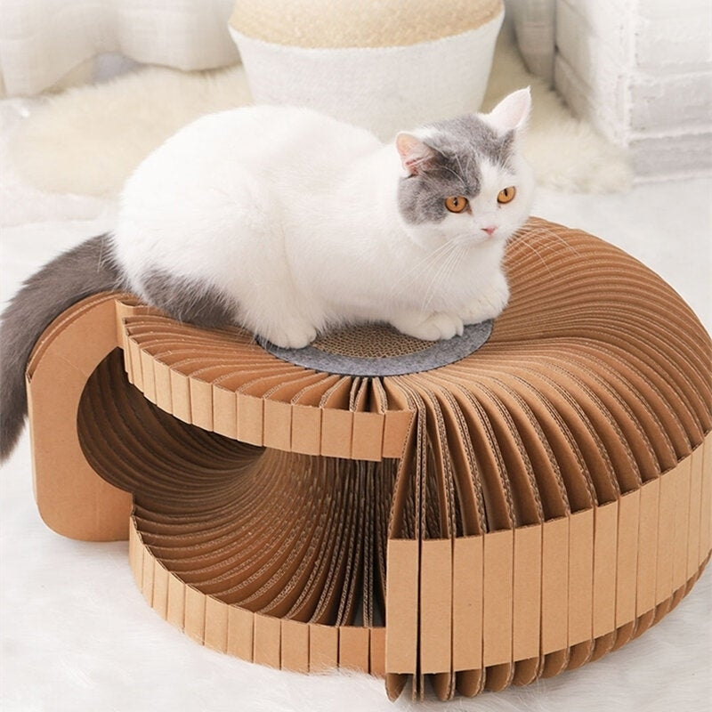 Cat Scratcher Assembly DIY Corrugated Cardboard Cat Scratcher Toy Image 4