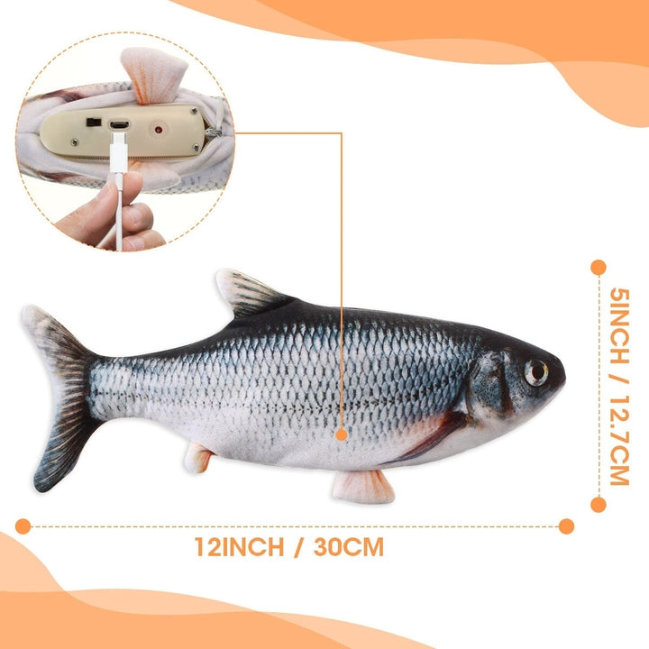 Cat toxic Doll Fish, Simulation Electric Toy Fish with USB Charge, Interactive Toy Image 5