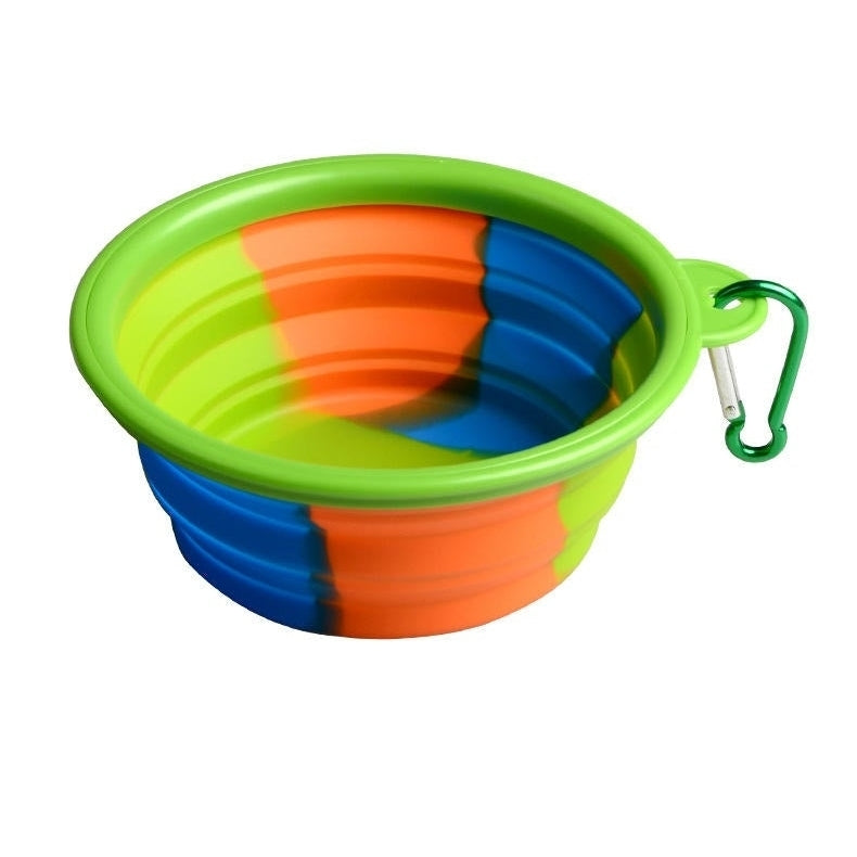 Camouflage Silicone Bowl Collapsible Portable Out Pet Bowl Cat And Dog Universal Image 4