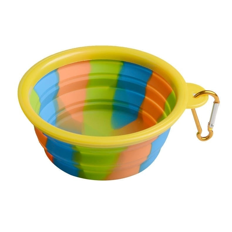 Camouflage Silicone Bowl Collapsible Portable Out Pet Bowl Cat And Dog Universal Image 5