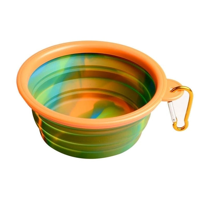 Camouflage Silicone Bowl Collapsible Portable Out Pet Bowl Cat And Dog Universal Image 6