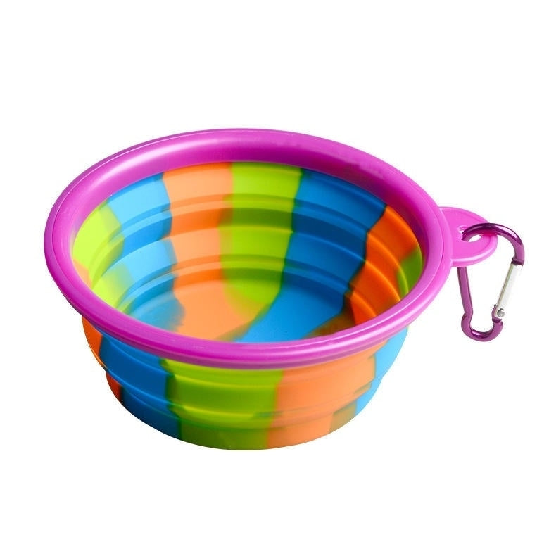 Camouflage Silicone Bowl Collapsible Portable Out Pet Bowl Cat And Dog Universal Image 8