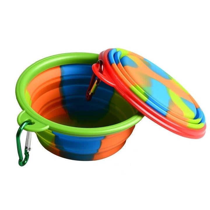 Camouflage Silicone Bowl Collapsible Portable Out Pet Bowl Cat And Dog Universal Image 11