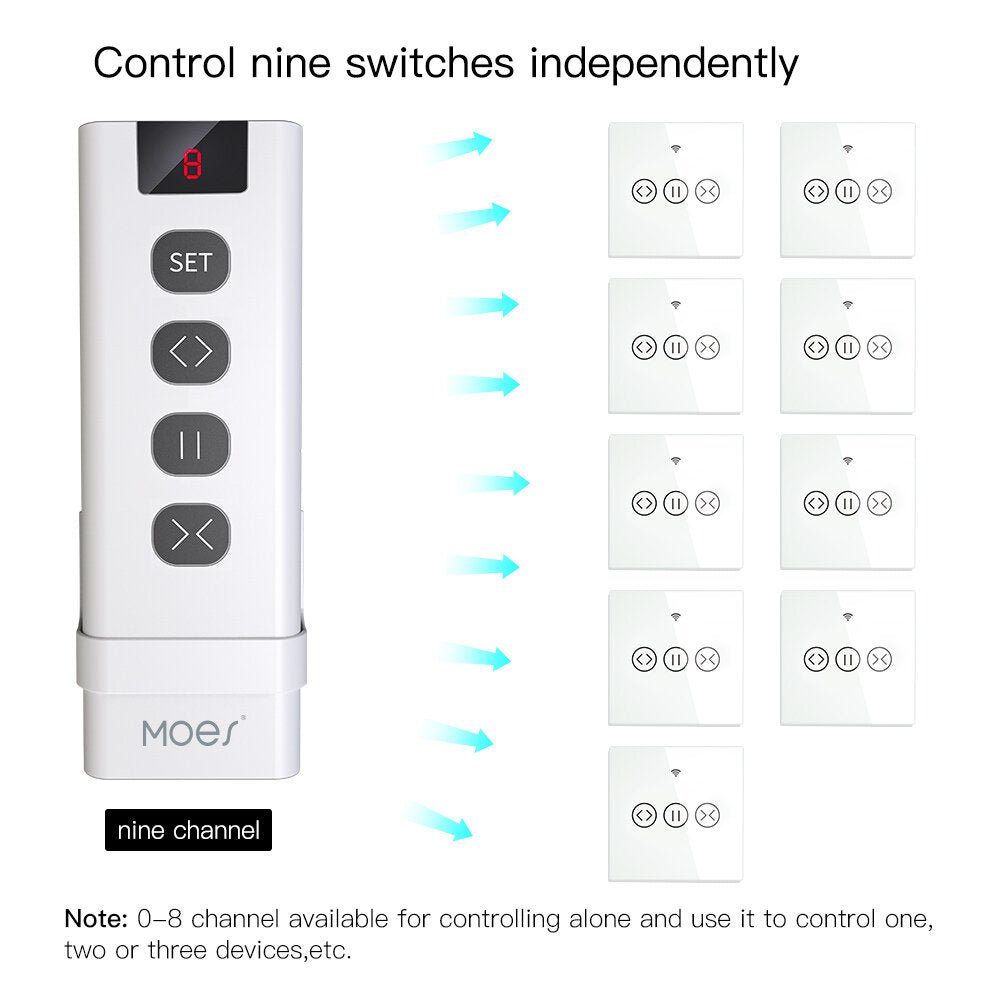 Channel RF433 Remote Control for WiFi Curtain Switch RF Roller Blinds Module Battery Powered Curtain Accessories Emitter Image 3