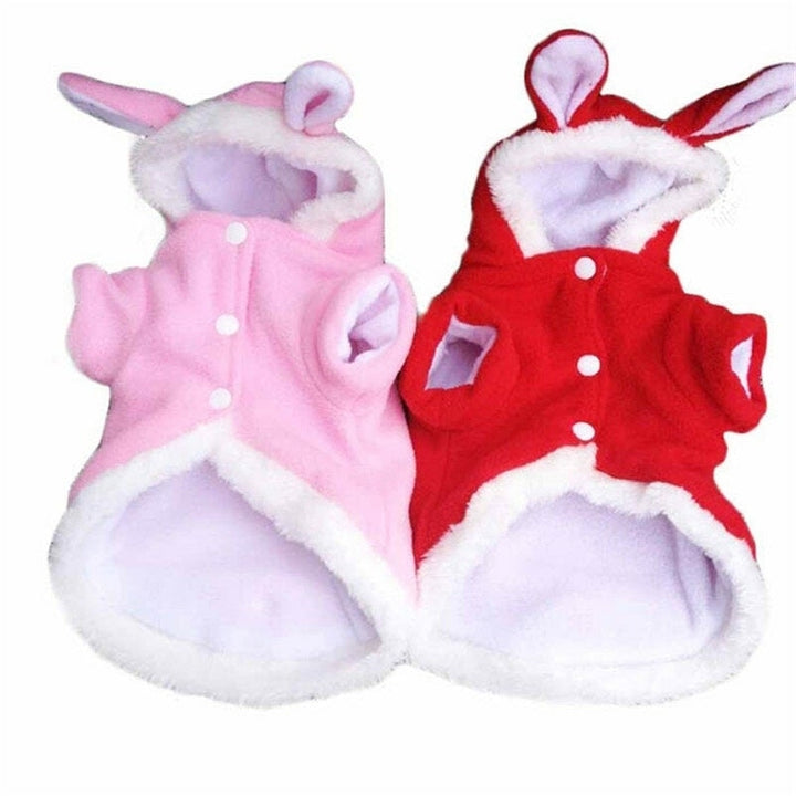 Christmas Pet Clothes Fashion Cute Rabbit Plush Dog Apparel Pet Hoodie Costume Winter Clothing Image 1