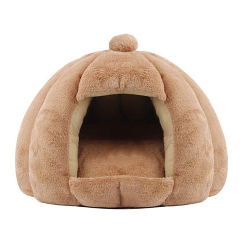 Cat Bed PP Cotton Cozy Cave Enclosed Pet Bed Pet Kennel Image 1