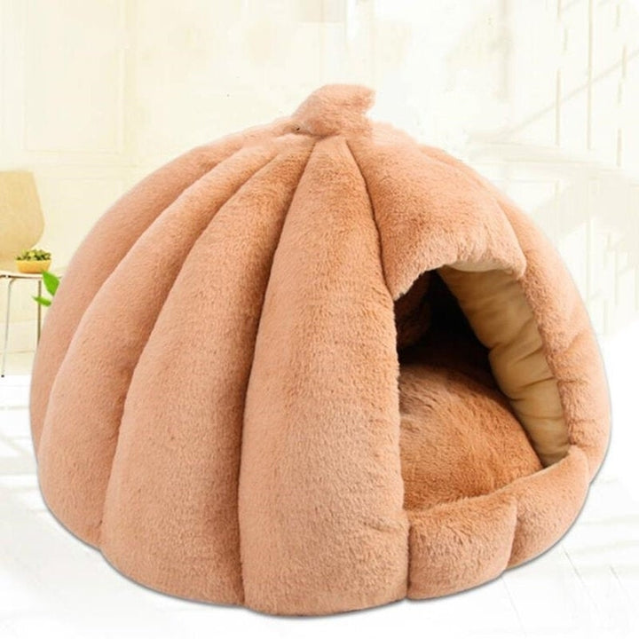 Cat Bed PP Cotton Cozy Cave Enclosed Pet Bed Pet Kennel Image 2