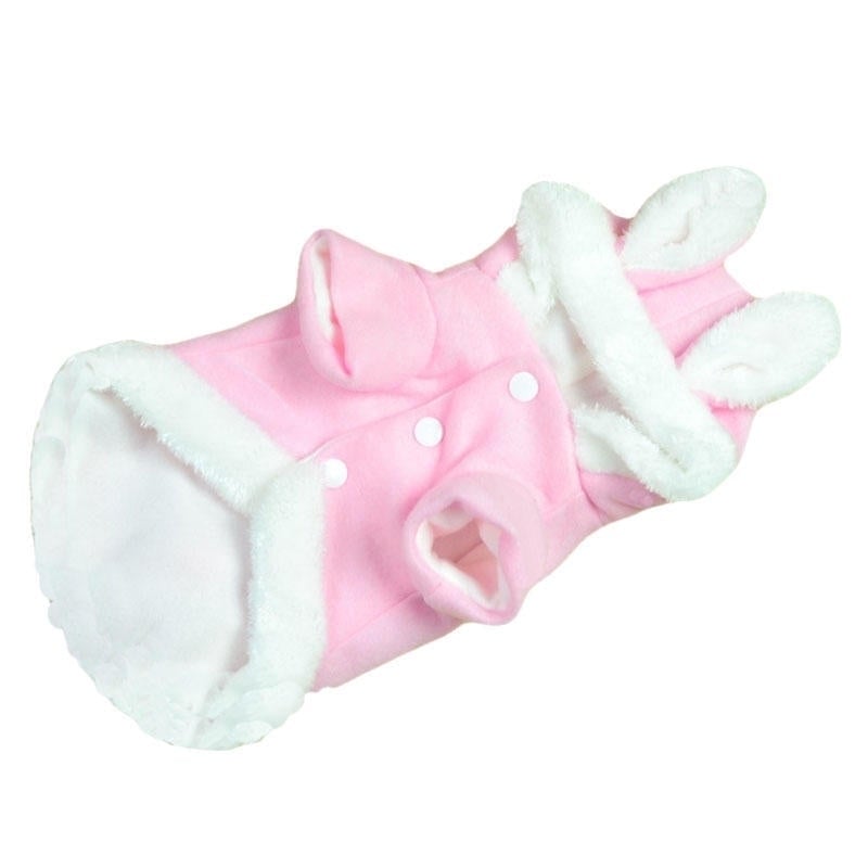 Christmas Pet Clothes Fashion Cute Rabbit Plush Dog Apparel Pet Hoodie Costume Winter Clothing Image 4