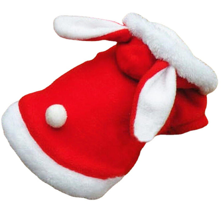 Christmas Pet Clothes Fashion Cute Rabbit Plush Dog Apparel Pet Hoodie Costume Winter Clothing Image 5