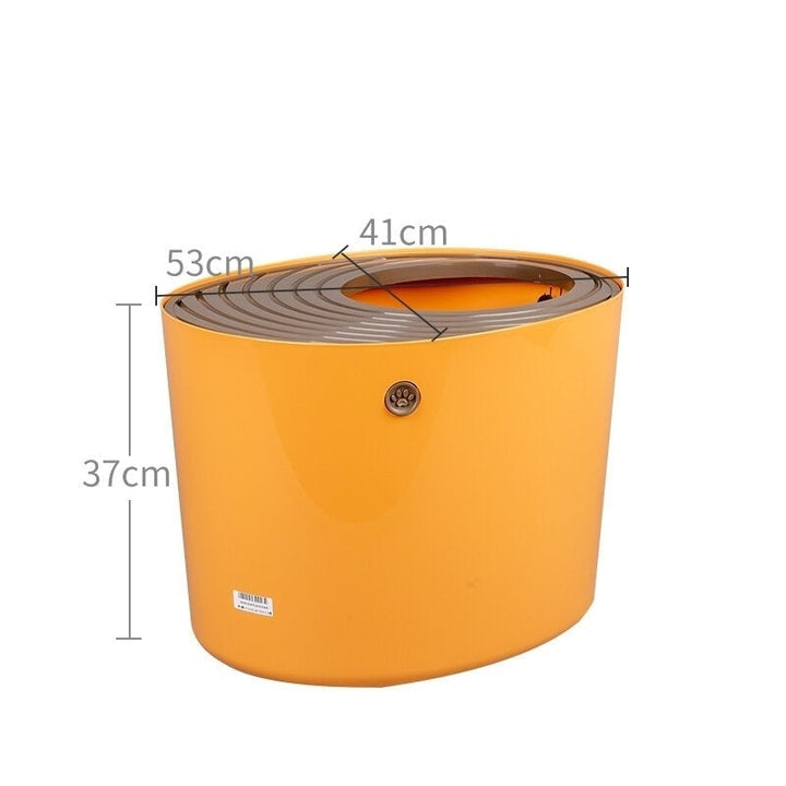 Cat Bedpan Semi-Enclosed Cat Litter Box Cat Toilet Image 4