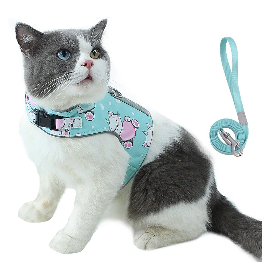 Cat Chest Strap Reflective Design Close-fitting Design Upgrade Breathable Mesh Fabric Image 2