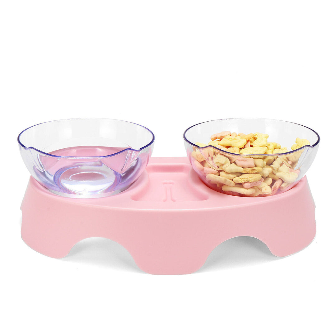 Cat Double Bowl Non-slip Pet Food Water Feeder Dish Elevated Stand Pet Supplies Puppy Image 4