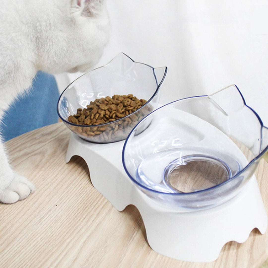 Cat Double Bowl Non-slip Pet Food Water Feeder Dish Elevated Stand Pet Supplies Puppy Image 7