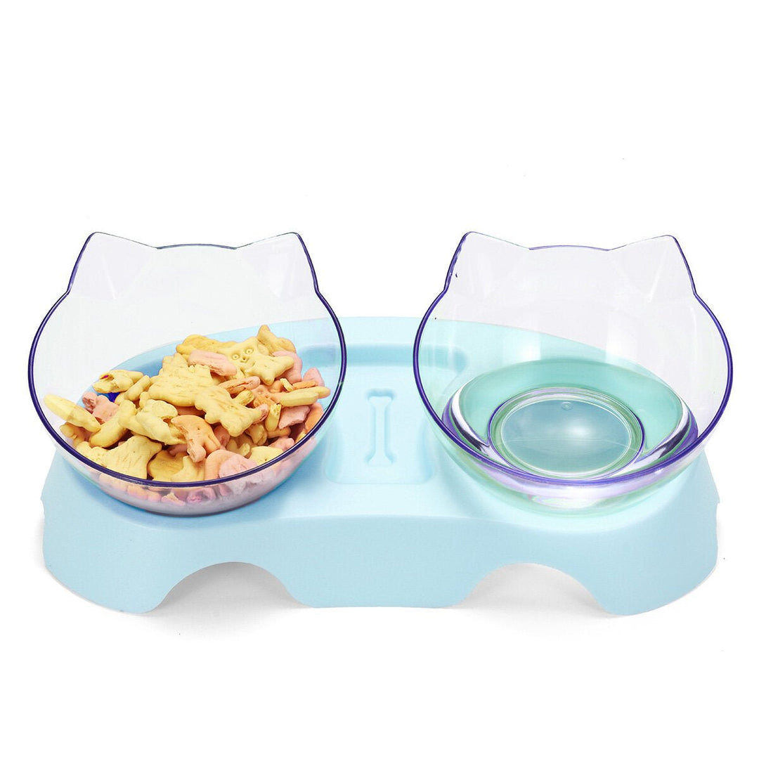 Cat Double Bowl Non-slip Pet Food Water Feeder Dish Elevated Stand Pet Supplies Puppy Image 8