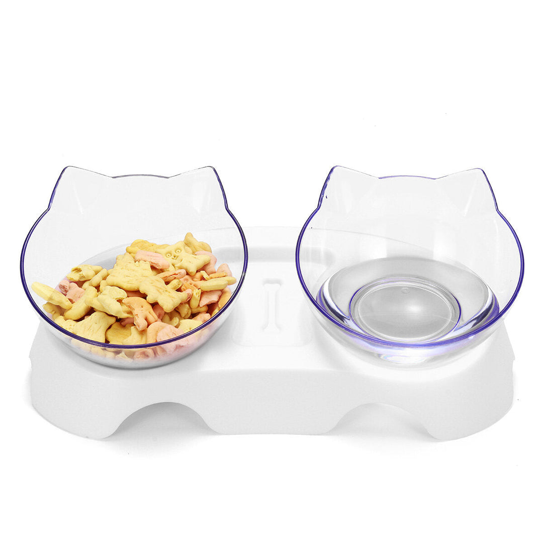 Cat Double Bowl Non-slip Pet Food Water Feeder Dish Elevated Stand Pet Supplies Puppy Image 10