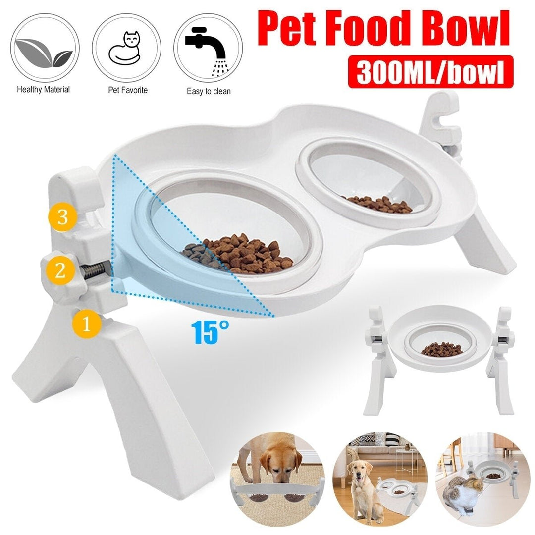 Cat Food Bowls Double Raised - Cat Feeding Bowl Double Dishes Pet Water Feeder Raised with Stand for Cats and Small Dogs Image 5