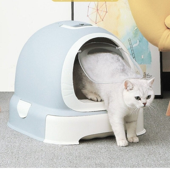 Cat Litter Box Fully Enclosed Anti-Splash Deodorizing with Drawer for Pet Image 2