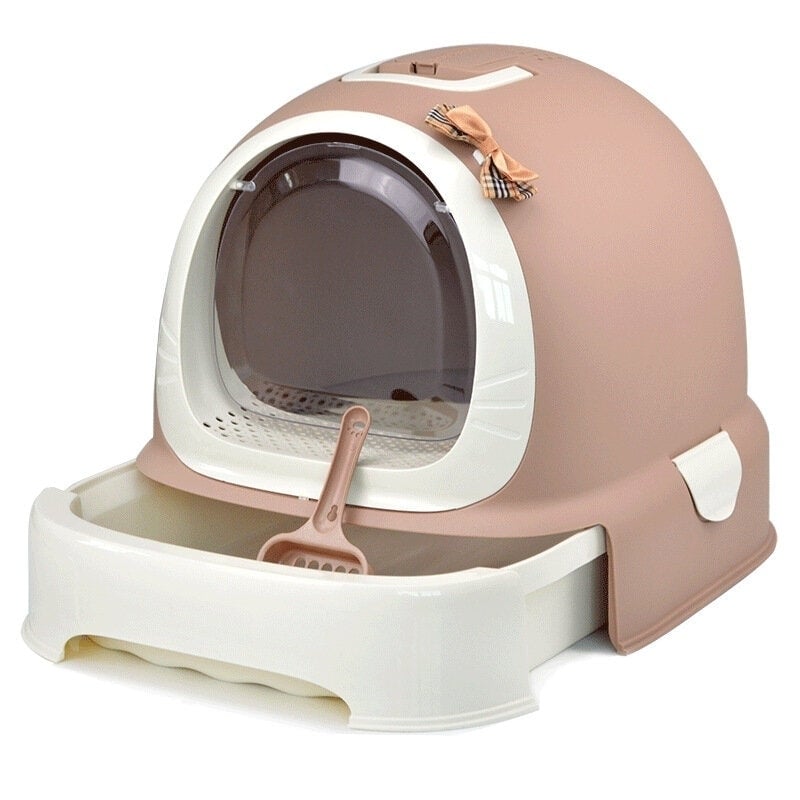 Cat Litter Box Fully Enclosed Anti-Splash Deodorizing with Drawer for Pet Image 6