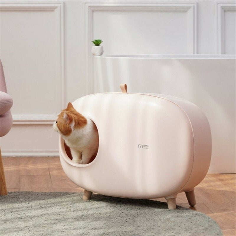 Cat Litter Box Fully Enclosed Large Space Toilet Training Anti Splash Deodorant Potty for Pet Image 2