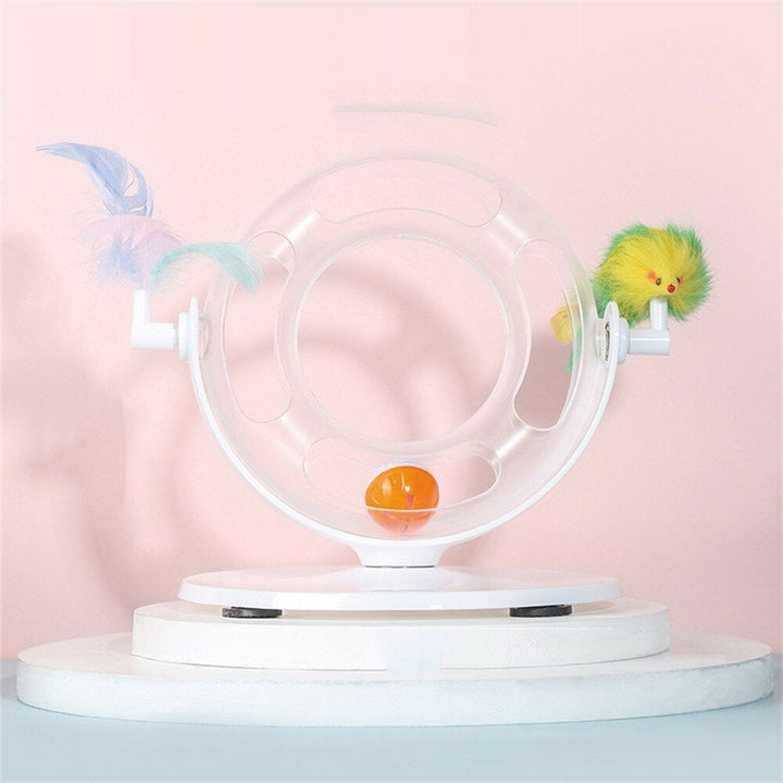 Cat Roller Coaster Toy Interactive Round Shape Toy 360 Rotation Toy with Ringing Bell Non-slip Design for Cats Image 7