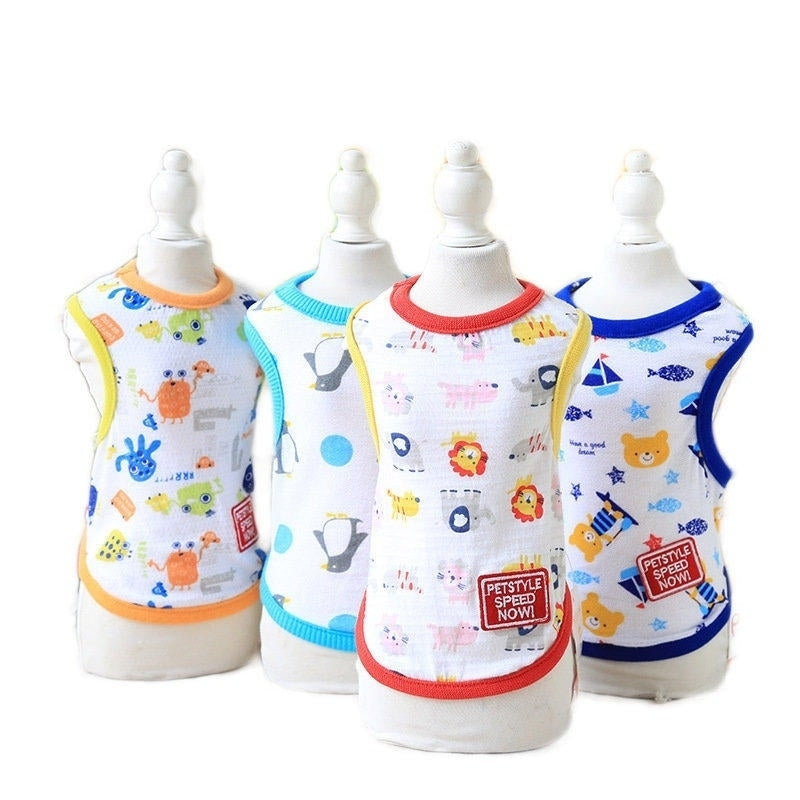 Cartoon Vest Pet Dog Clothes for Dogs Summer Clothing Pet T-shirt Image 1