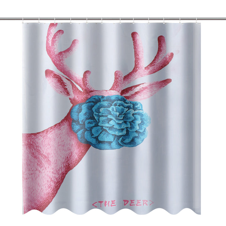 Cartoon Deer Printed Waterproof Shower Curtain Set Non-slip Bath Mat Toilet Floor Mat Set Image 6