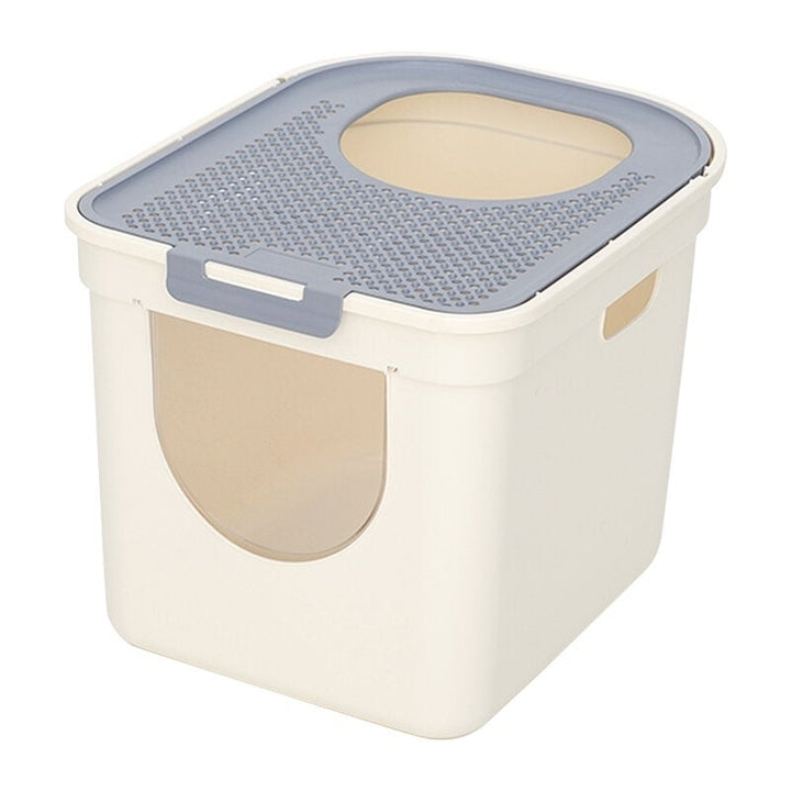 Cat Bedpan Large Enclosed Cat Litter Box with Scoop Image 4