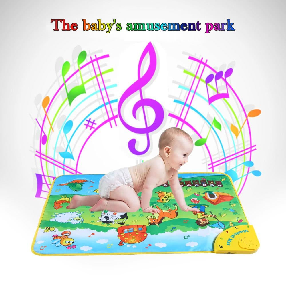 Colorful Musical Learning Mat Animal Farm Flash Music Carpet Blanket Touch Toy for Baby Kids Image 4