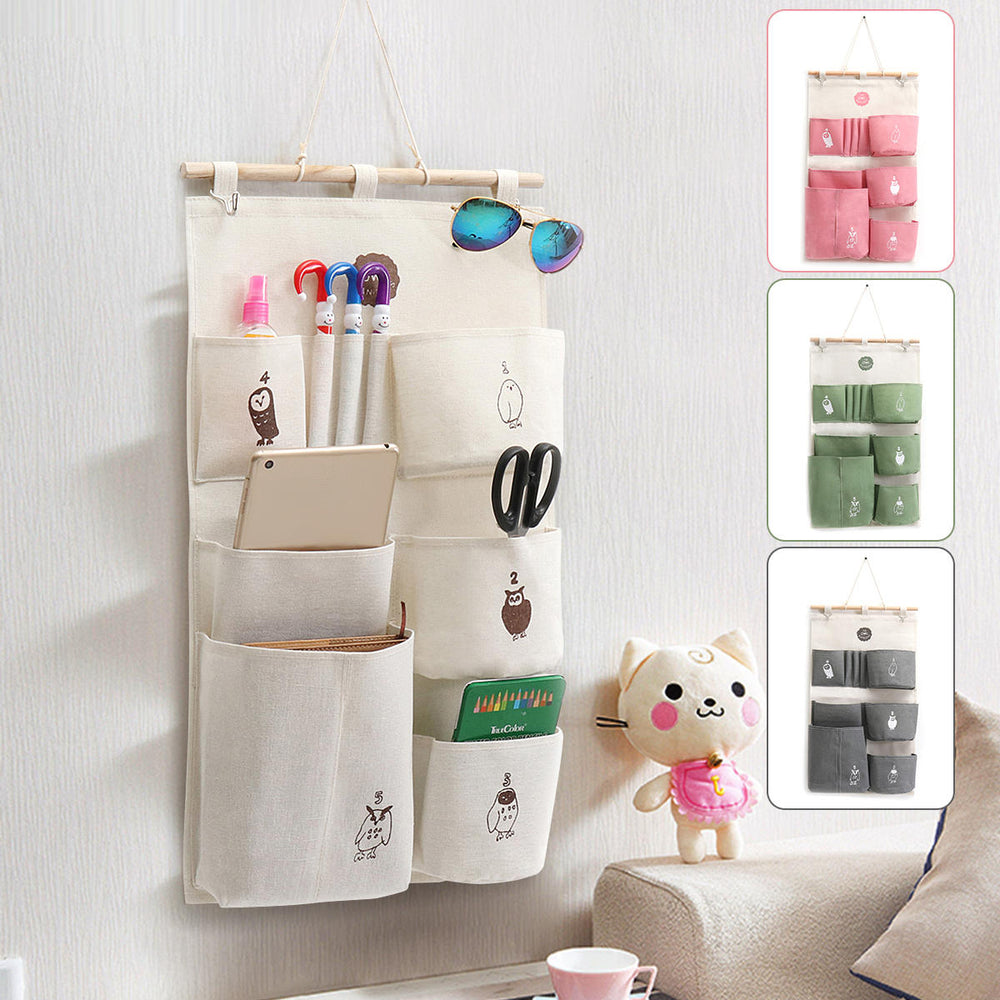 Cotton Wall Door Hanging Organizer Storage Baskets Bag Container Closet Pocket Image 2