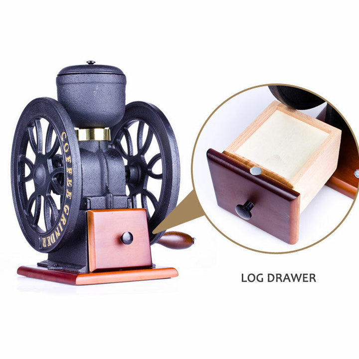 Classic Two-wheel Commercial Retro Grinder Hand Grinding Cast Iron Coffee Bean Grinder Coffee Machine Decorations Image 6