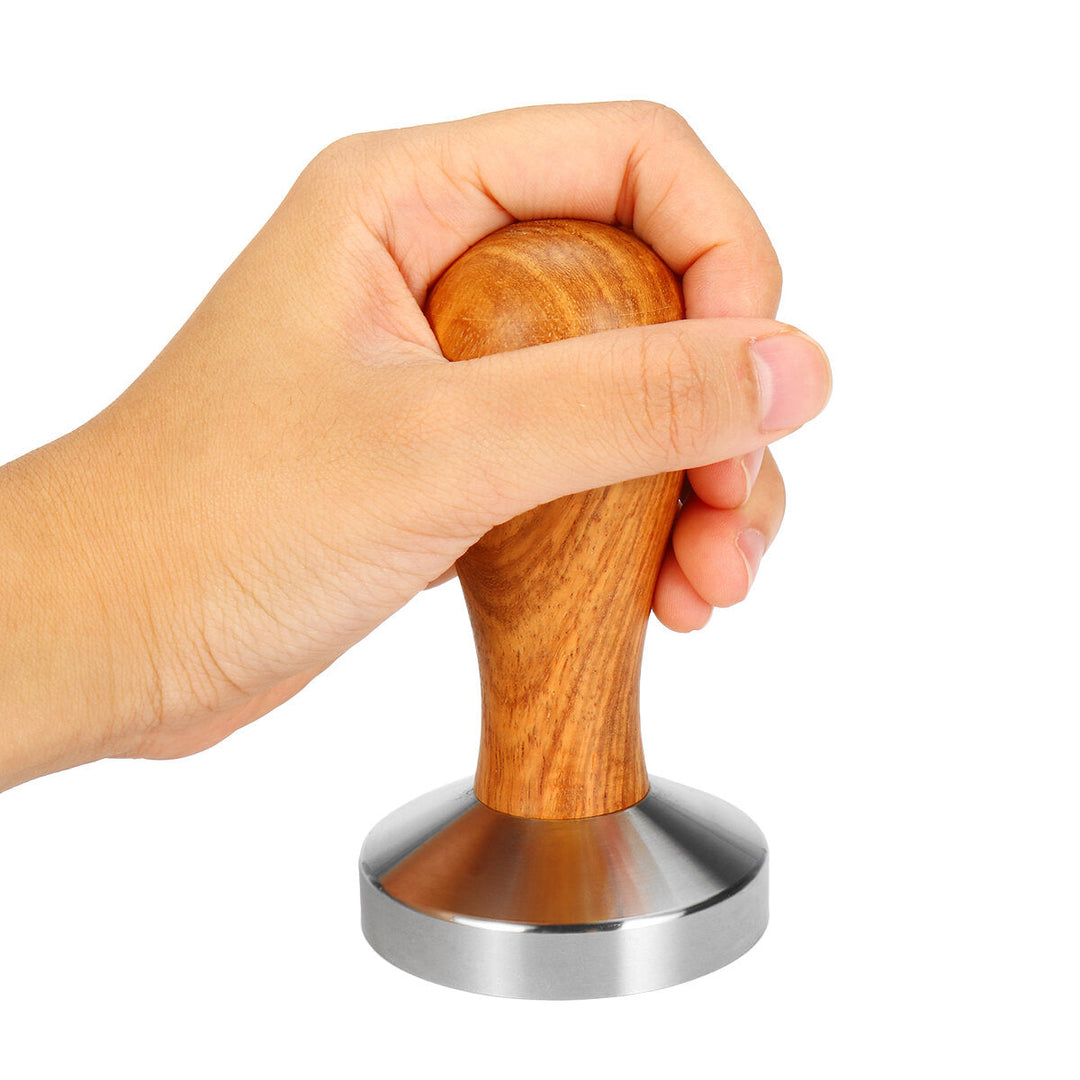 Coffee Tampers Wooden Thread Bottom Press for Espresso Maker Grinder Tool 58MM Image 6