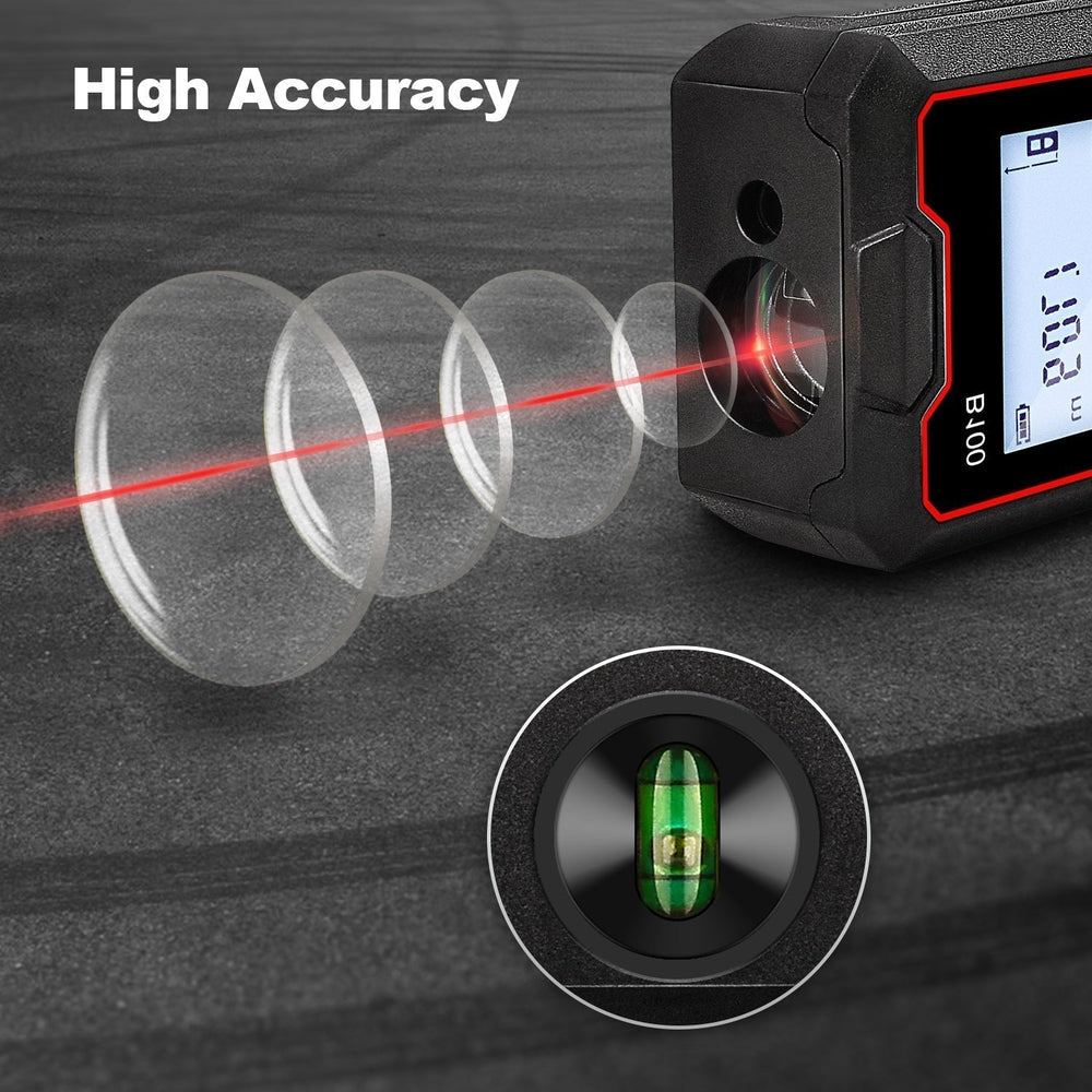 Digital Laser Distance Measure with M,in,Ft Switching LED And Pythagorean Mode Image 2