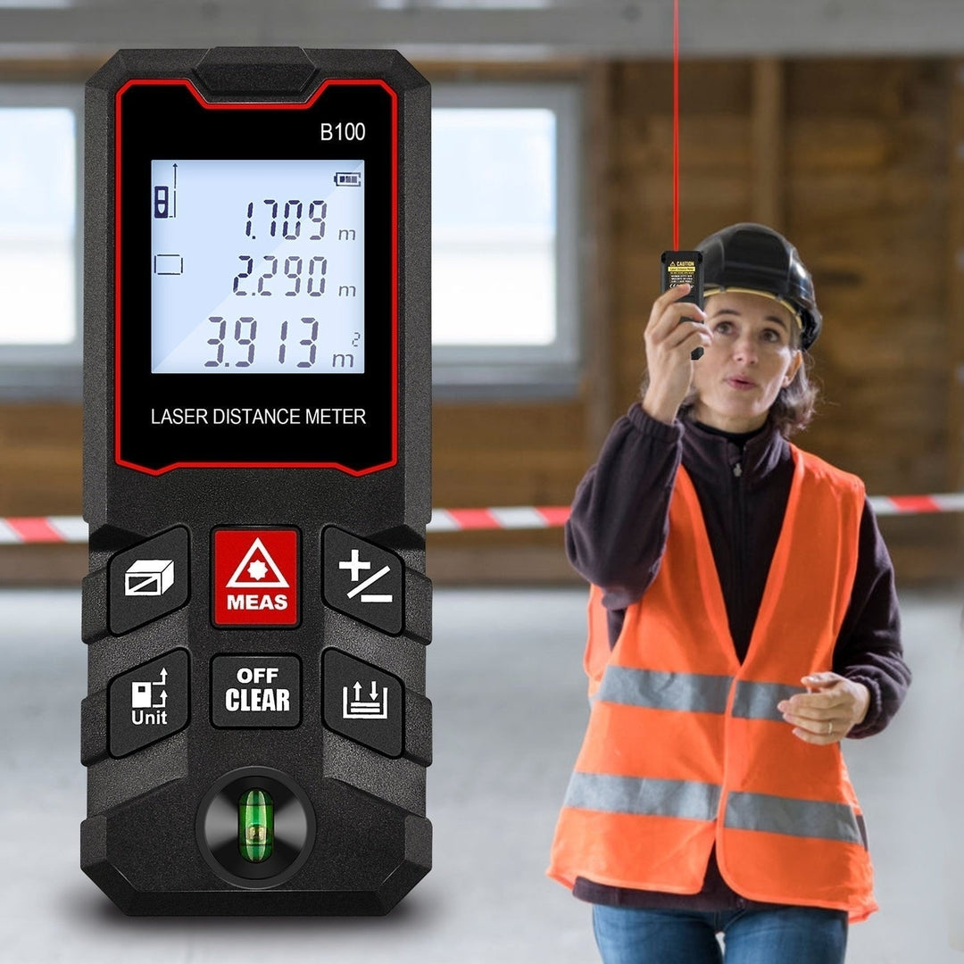 Digital Laser Distance Measure with M,in,Ft Switching LED And Pythagorean Mode Image 3