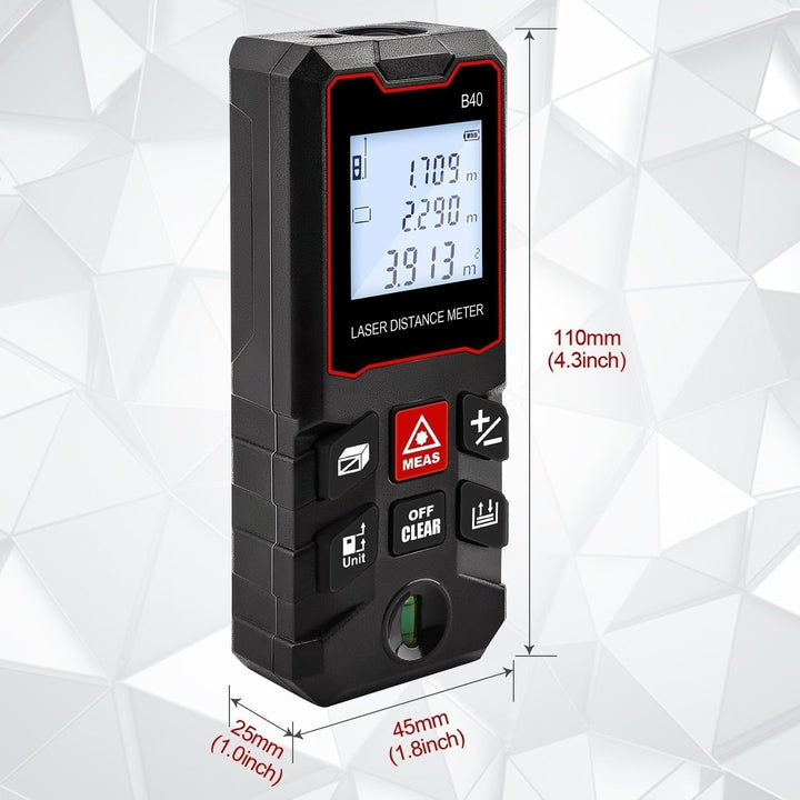 Digital Laser Distance Measure with M,in,Ft Switching LED And Pythagorean Mode Image 4